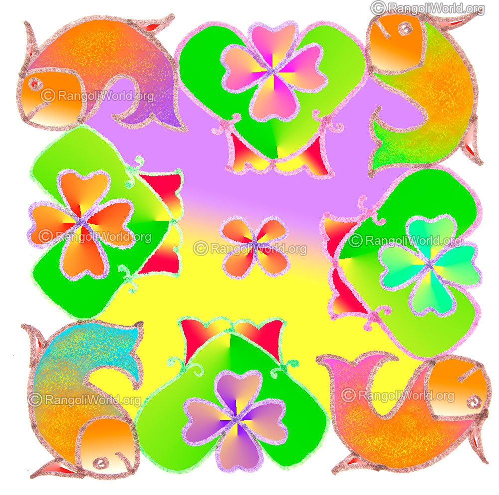 Fish and flower kolam may5 2015