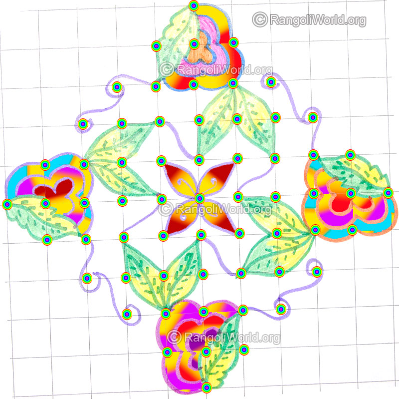 Blooming flowers kolam may8 2015 with dots