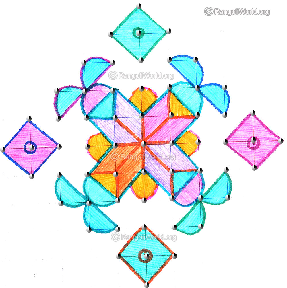 Diamond pooja kolam april24 2015 with dots