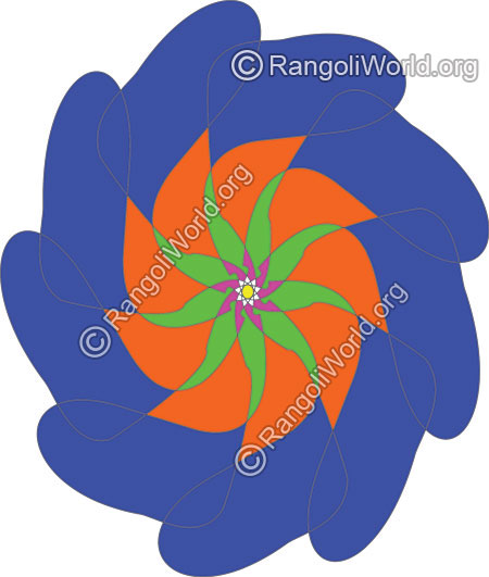 Swastik flower buds rangoli