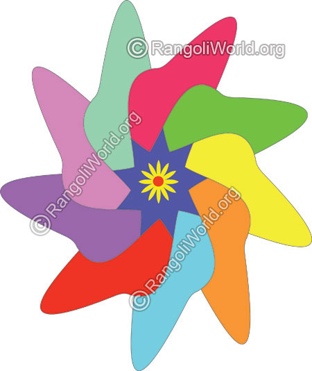 Swastika star flower rangoli jan13