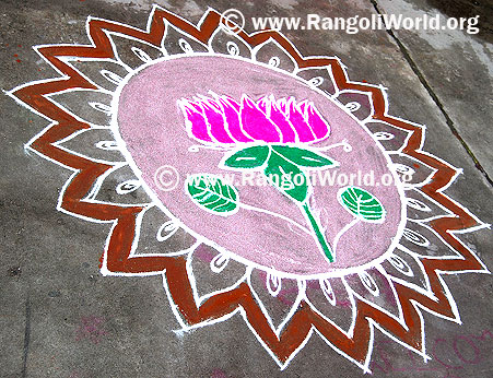 Lotus Freehand Rangoli