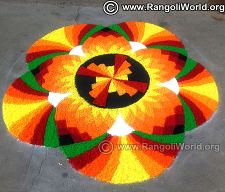 Colourful festival freehand rangoli design 2019