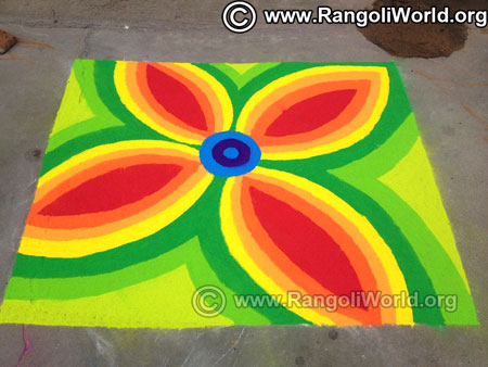 Flower freehand rangoli design 2019