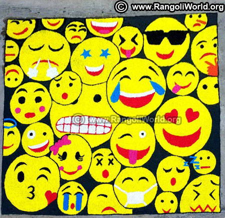 Smiles rangoli design 2019