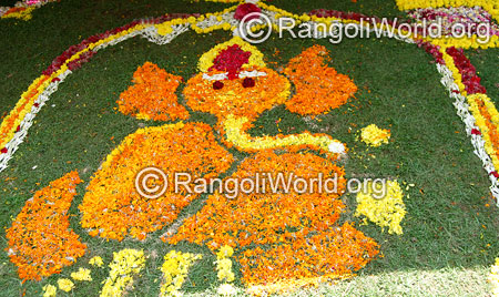 Ganesh chaturthi festival flower rangoli