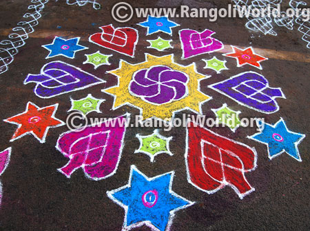 ganesh chaturthi star rangoli design 13 september 2015