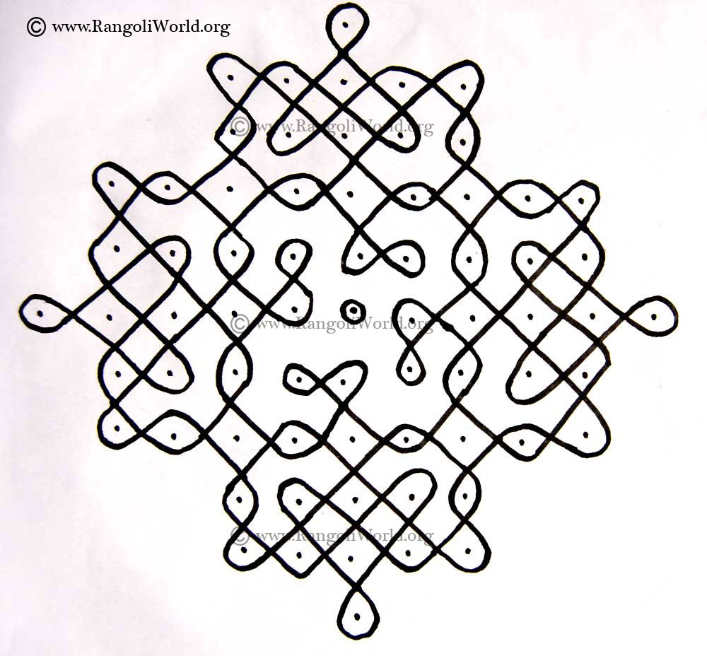 11 to 1 Parallel Dots Kolam