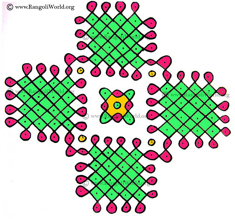12 to 4 Parallel Dots Kolam