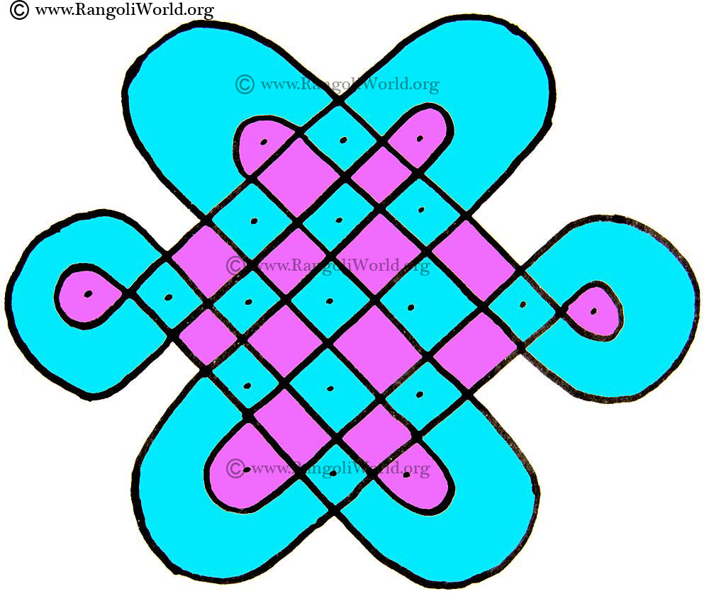 7 to 3 Parallel Dots Kolam