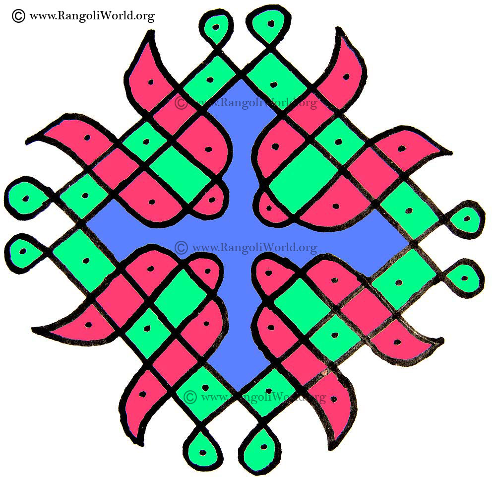 8 to 2 Parallel Dots Kolam