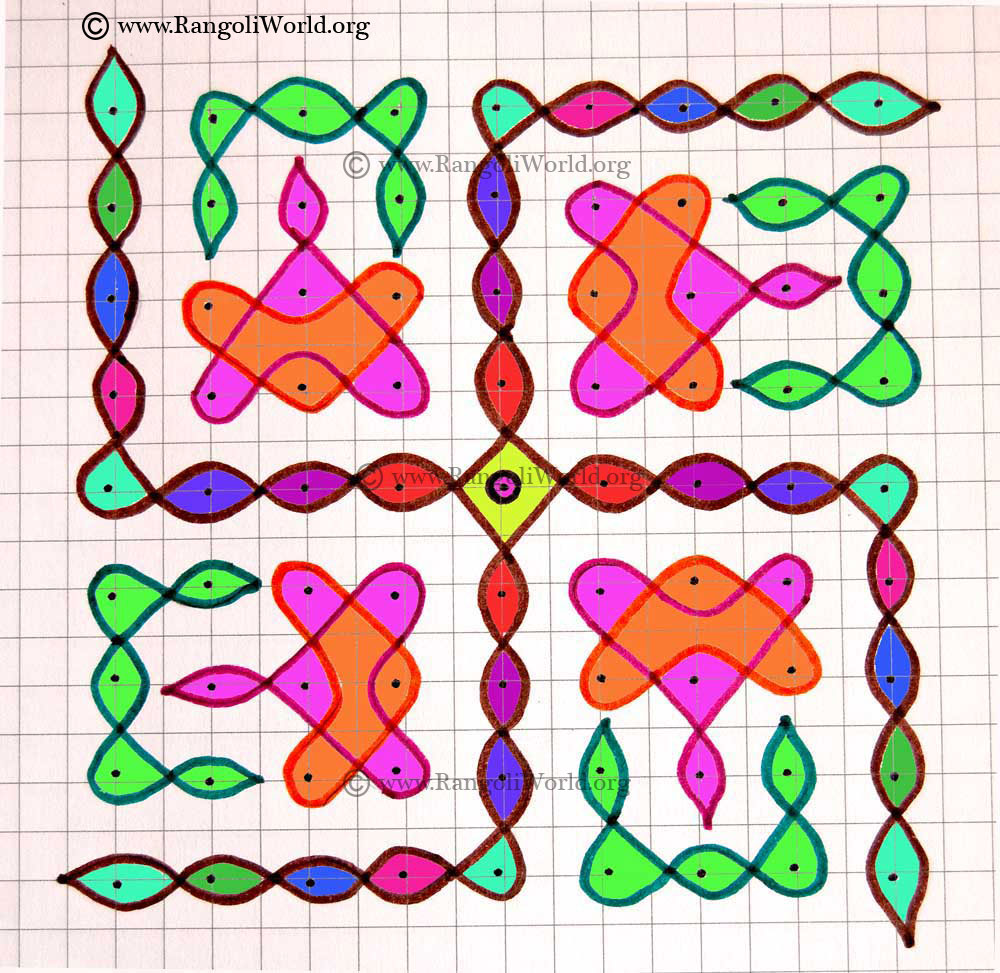 9 to 9 parallel dots kolam