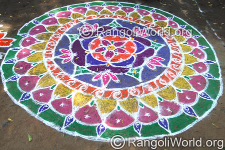 Lotus festival freehand rangoli feb