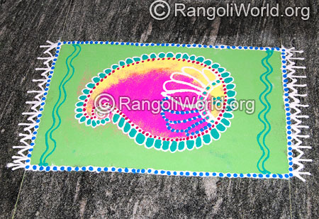 Easy carpet mat rangoli for kids and beginners