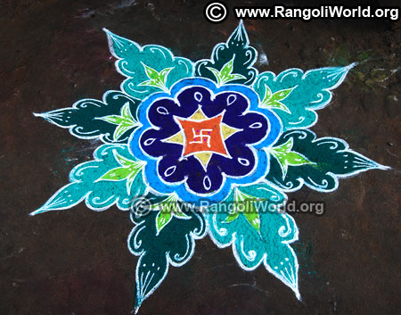 Leaf rangoli design new year 2019