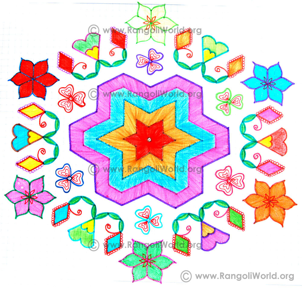 Star Flower Kolam Dec 13