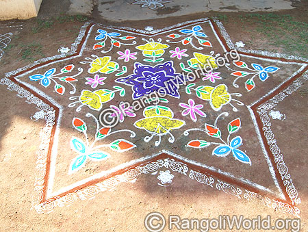 Big Star Flower Rangoli