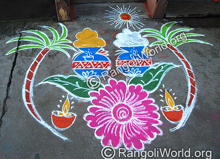Traditional Pongal Theme Rangoli