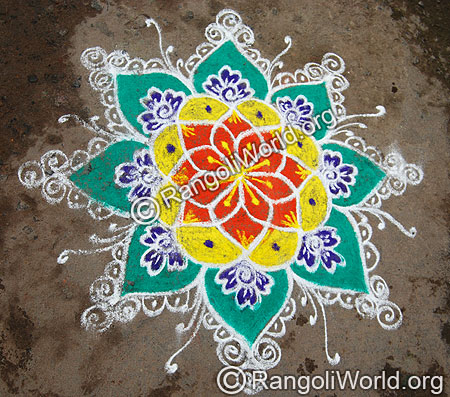 Simple Rangoli with Spirals