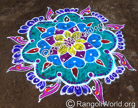 Lotus Freehand Rangoli