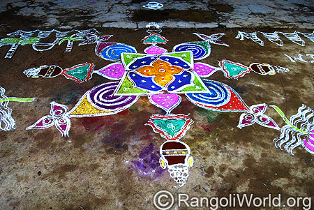Pongal Pot Freehand Rangoli