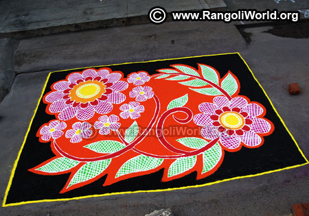 Carpet flower rangoli design 2019