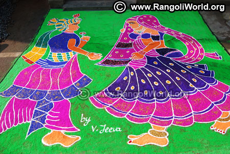Pongal rangoli design 2019 king and queen