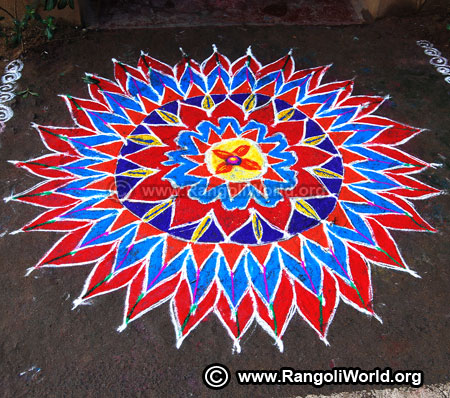 Sunflower rangoli design 2019 for pongal festival