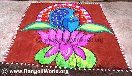 Peacock Lotus Rangoli