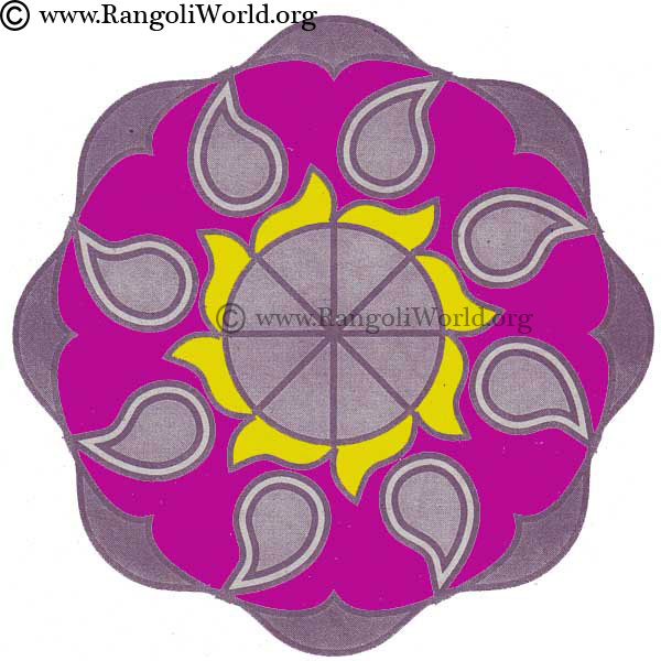 Flower Rangoli Design 4