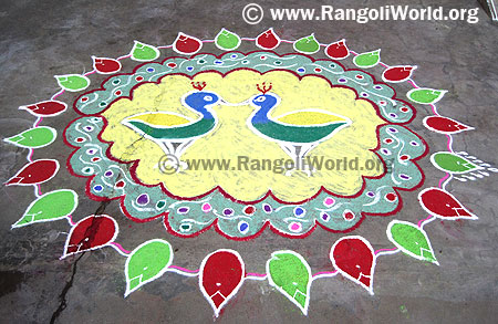 Peacock Love Rangoli