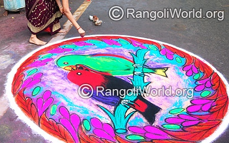 Love birds Rangoli
