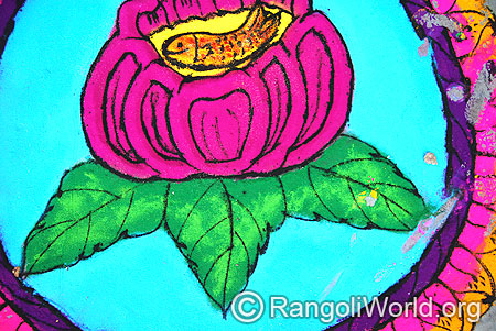 Fish on Rose Rangoli