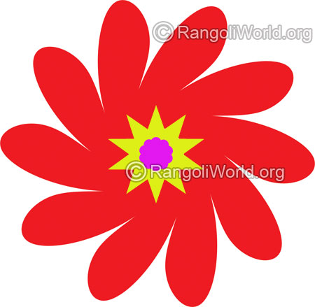 Red flower rangoli jan10