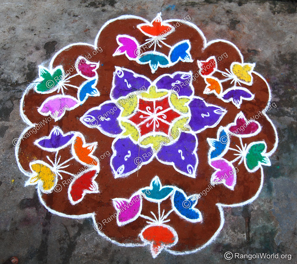 Flower bud Rangoli