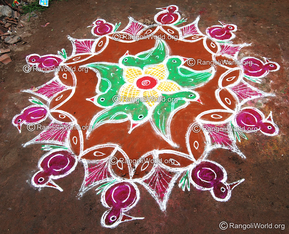 Parrotandduck Rangoli