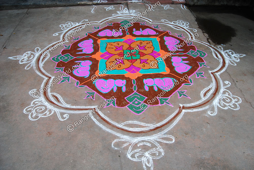 Sleeping Rabbit Rangoli