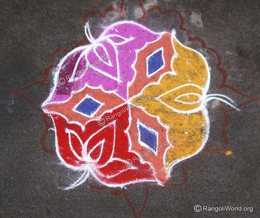 Threelotus Rangoli